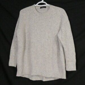 ZARA KNIT | small | Classic Light Grey Crew Neck Sweater